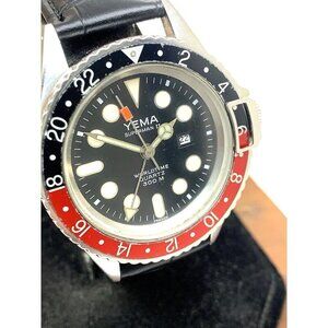 Yema Men's Watch RJ0056 Superman II Vintage Diver France Quartz Coke GMT 40mm